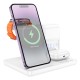 Бездротовий зарядний пристрій Hoco CQ9 Crown 3-in-1 night light wireless fast charger with clock White