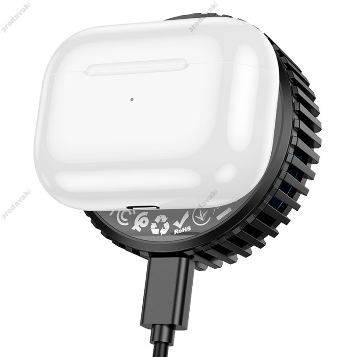 Бездротовий зарядний пристрій Hoco CW57 Air-cooled 15W magnetic wireless fast charger Black