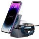 Бездротовий зарядний пристрій Hoco CQ8 folding 3-in-1 magnetic wireless fast charger Gray