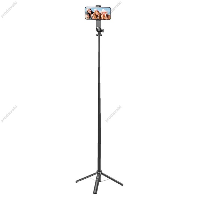 Монопод-трипод HOCO K21 Stream aluminum alloy live broadcast holder 1.37m Black