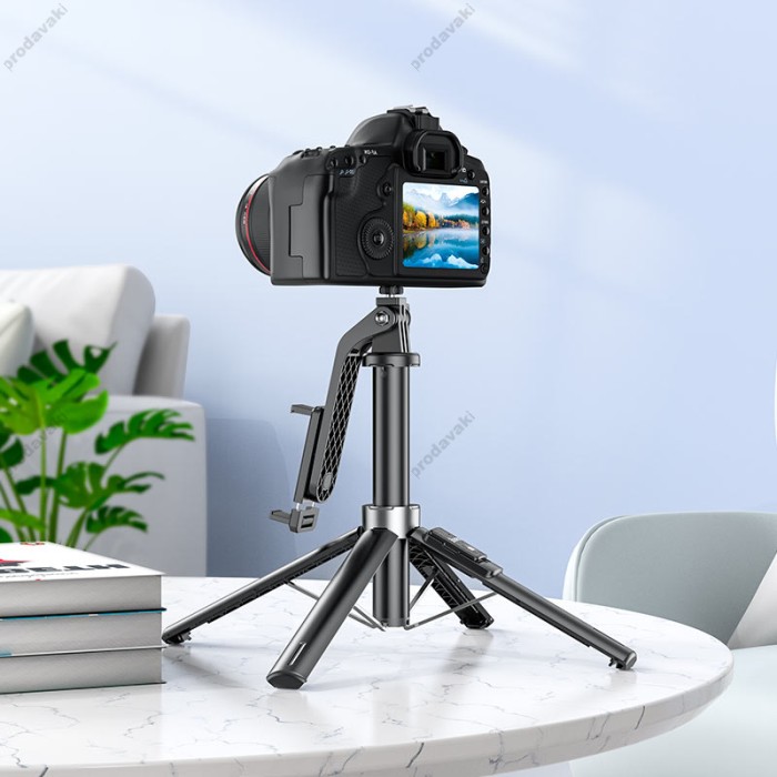 Монопод-трипод HOCO K21 Stream aluminum alloy live broadcast holder 1.37m Black