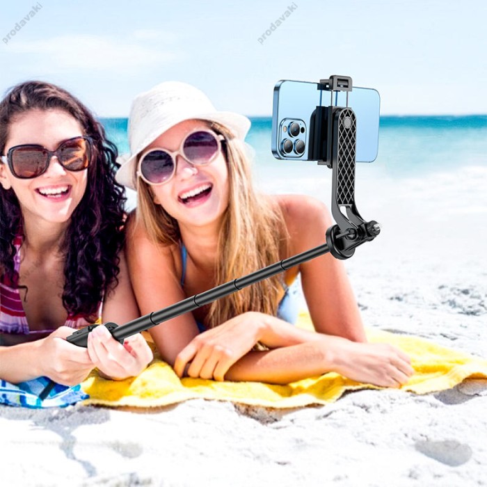 Монопод-трипод HOCO K21 Stream aluminum alloy live broadcast holder 1.37m Black