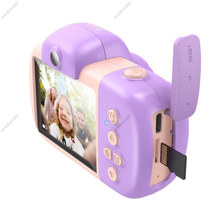 Фотоапарат дитячий HOCO DV201 Dual lens children camera Pink