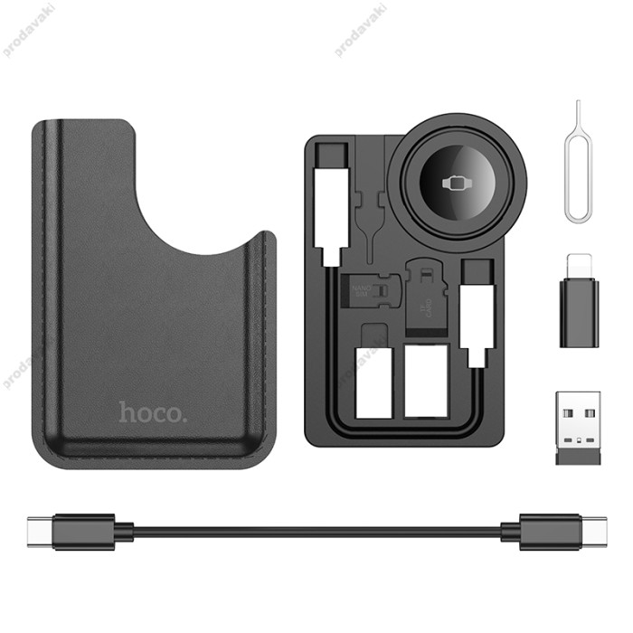 Бездротовий зарядний пристрій Hoco CW58 Multifunctional iWatch wireless charger Black
