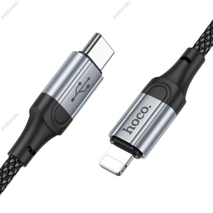 PD Кабель HOCO X102 Fresh charging data cable 27W Type-C - Lightning 1m Black