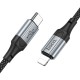 PD Кабель HOCO X102 Fresh charging data cable 27W Type-C - Lightning 1m Black