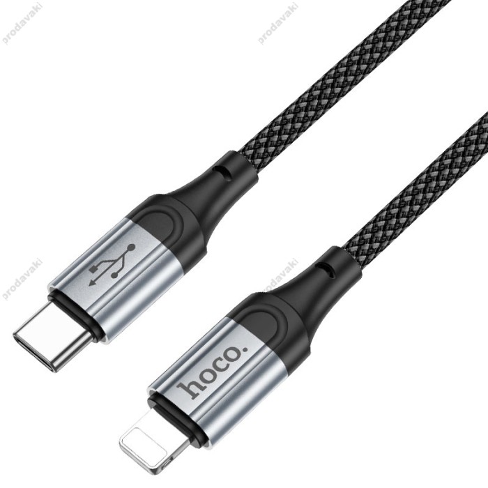 PD Кабель HOCO X102 Fresh charging data cable 27W Type-C - Lightning 1m Black
