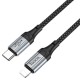 PD Кабель HOCO X102 Fresh charging data cable 27W Type-C - Lightning 1m Black