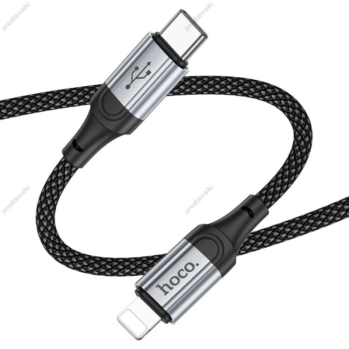PD Кабель HOCO X102 Fresh charging data cable 27W Type-C - Lightning 1m Black