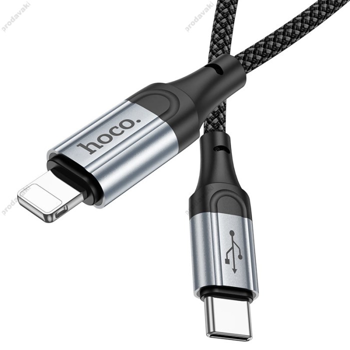 PD Кабель HOCO X102 Fresh charging data cable 27W Type-C - Lightning 1m Black