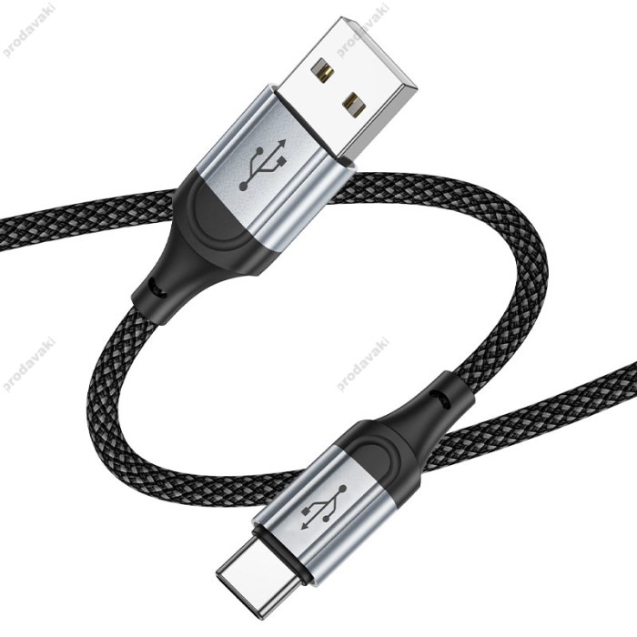 Кабель HOCO X102 Fresh charging data cable USB to Type-C 3A 1m Black
