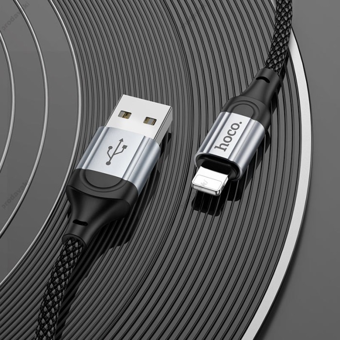 PD Кабель HOCO X102 Fresh charging data cable USB Lightning 1m Black