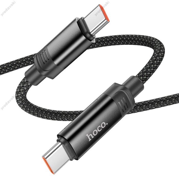 Кабель HOCO U126 Lantern charging data cable Type-C to Type-C 100W 5A 1.2m Black