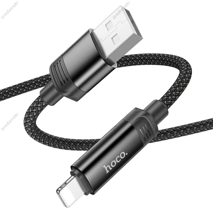 PD Кабель HOCO U126 Lantern charging data cable USB Lightning 1,2m Black