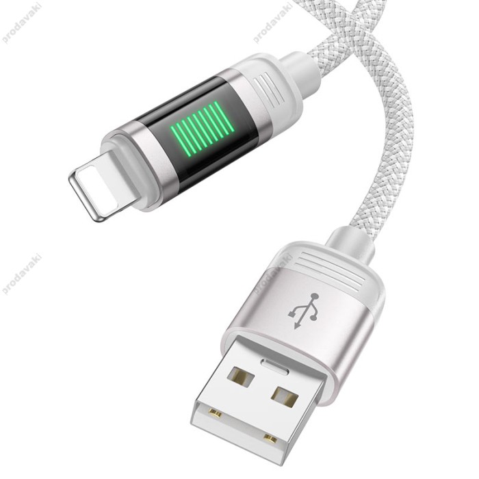 PD Кабель HOCO U126 Lantern charging data cable USB Lightning 1,2m Gray