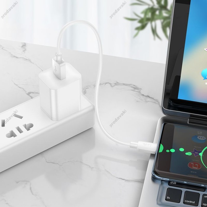 Кабель HOCO X96 Hyper charging data cable USB to Type-C 100W 6A 0.25m White