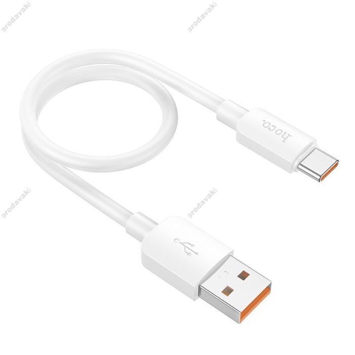 Кабель HOCO X96 Hyper charging data cable USB to Type-C 100W 6A 0.25m White