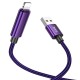 Кабель HOCO U125 Benefit charging data cable with display USB iP Lightning 1,2m. Purple