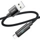Кабель HOCO U125 Benefit charging data cable with display USB iP Lightning 1,2m. Black
