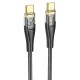Кабель HOCO U121 Gold standard Transparent Discovery Edition Type-C to Type-C 60W 3A 1.2m Black