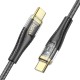 Кабель HOCO U121 Gold standard Transparent Discovery Edition Type-C to Type-C 60W 3A 1.2m Black