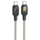 Кабель HOCO U124 Stone silicone intelligent power-off Type-C to Type-C 60W 3A 1.2m Black