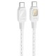 Кабель HOCO U124 Stone silicone intelligent power-off Type-C to Type-C 60W 3A 1.2m Grey