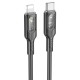 PD Кабель HOCO U120 Transparent explore intelligent power-off charging data cable Type-C Lightning black