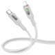 PD Кабель HOCO U120 Transparent explore intelligent power-off charging data cable Type-C Lightning white
