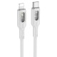 PD Кабель HOCO U120 Transparent explore intelligent power-off charging data cable Type-C Lightning white