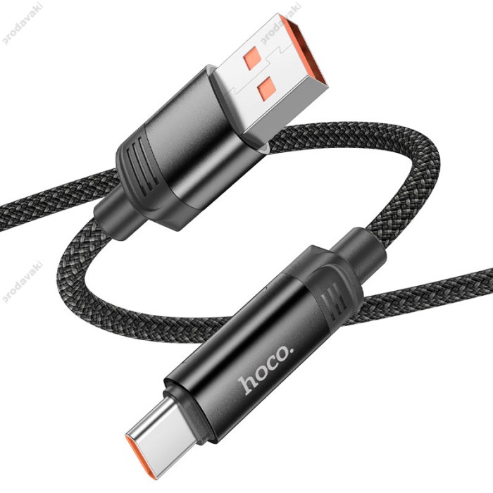 Кабель HOCO U126 Lantern charging data cable USB to Type-C 5A 1.2m Black
