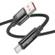 Кабель HOCO U126 Lantern charging data cable USB to Type-C 5A 1.2m Black