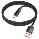 Кабель HOCO U126 Lantern charging data cable USB to Type-C 5A 1.2m Black