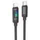 PD Кабель HOCO U126 Lantern charging data cable Type-C Lightning 1,2m. Black