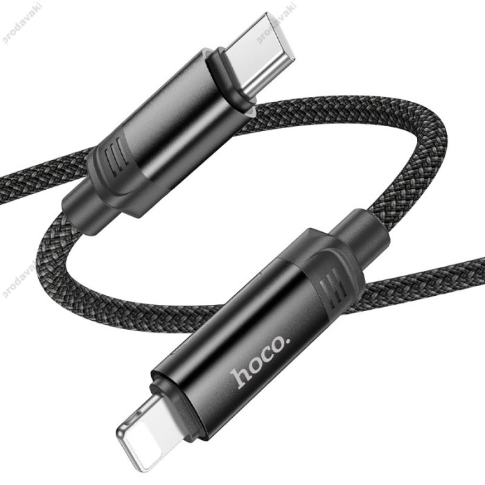 PD Кабель HOCO U126 Lantern charging data cable Type-C Lightning 1,2m. Black