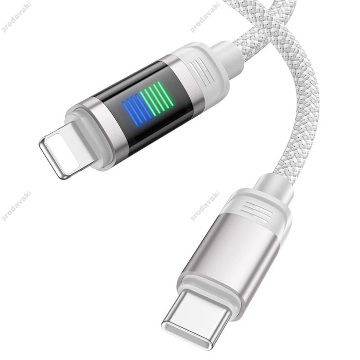 PD Кабель HOCO U126 Lantern charging data cable Type-C Lightning 1,2m. Gray