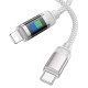 PD Кабель HOCO U126 Lantern charging data cable Type-C Lightning 1,2m. Gray