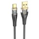 Кабель HOCO U121 Gold standard Transparent Discovery Edition USB to Type-C 3A 1.2m Black