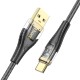 Кабель HOCO U121 Gold standard Transparent Discovery Edition USB to Type-C 3A 1.2m Black