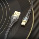 Кабель HOCO U121 Gold standard Transparent Discovery Edition USB to Type-C 3A 1.2m Black