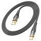 Кабель HOCO U121 Gold standard Transparent Discovery Edition USB to Type-C 3A 1.2m Black