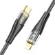 PD Кабель HOCO U121 Gold standard Transparent Discovery Edition Type-C Lightning 1,2m. Black