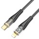 PD Кабель HOCO U121 Gold standard Transparent Discovery Edition Type-C Lightning 1,2m. Black