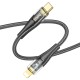 PD Кабель HOCO U121 Gold standard Transparent Discovery Edition Type-C Lightning 1,2m. Black