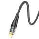 PD Кабель HOCO U121 Gold standard Transparent Discovery Edition Type-C Lightning 1,2m. Black