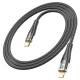 PD Кабель HOCO U121 Gold standard Transparent Discovery Edition Type-C Lightning 1,2m. Black