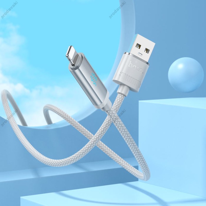 PD Кабель HOCO U127 Power PD charging data cable USB Lightning 1,2m Gray