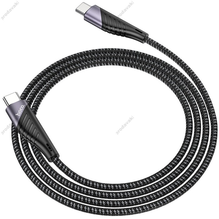 Кабель HOCO U95 Freeway PD charging data cable Type-C to Type-C 60W 3A 1.5m Black