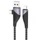 PD Кабель HOCO U95 Freeway PD Cable 2-in-1 USB / Type-C to Lightning 1,2m Black