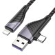 PD Кабель HOCO U95 Freeway PD Cable 2-in-1 USB / Type-C to Lightning 1,2m Black